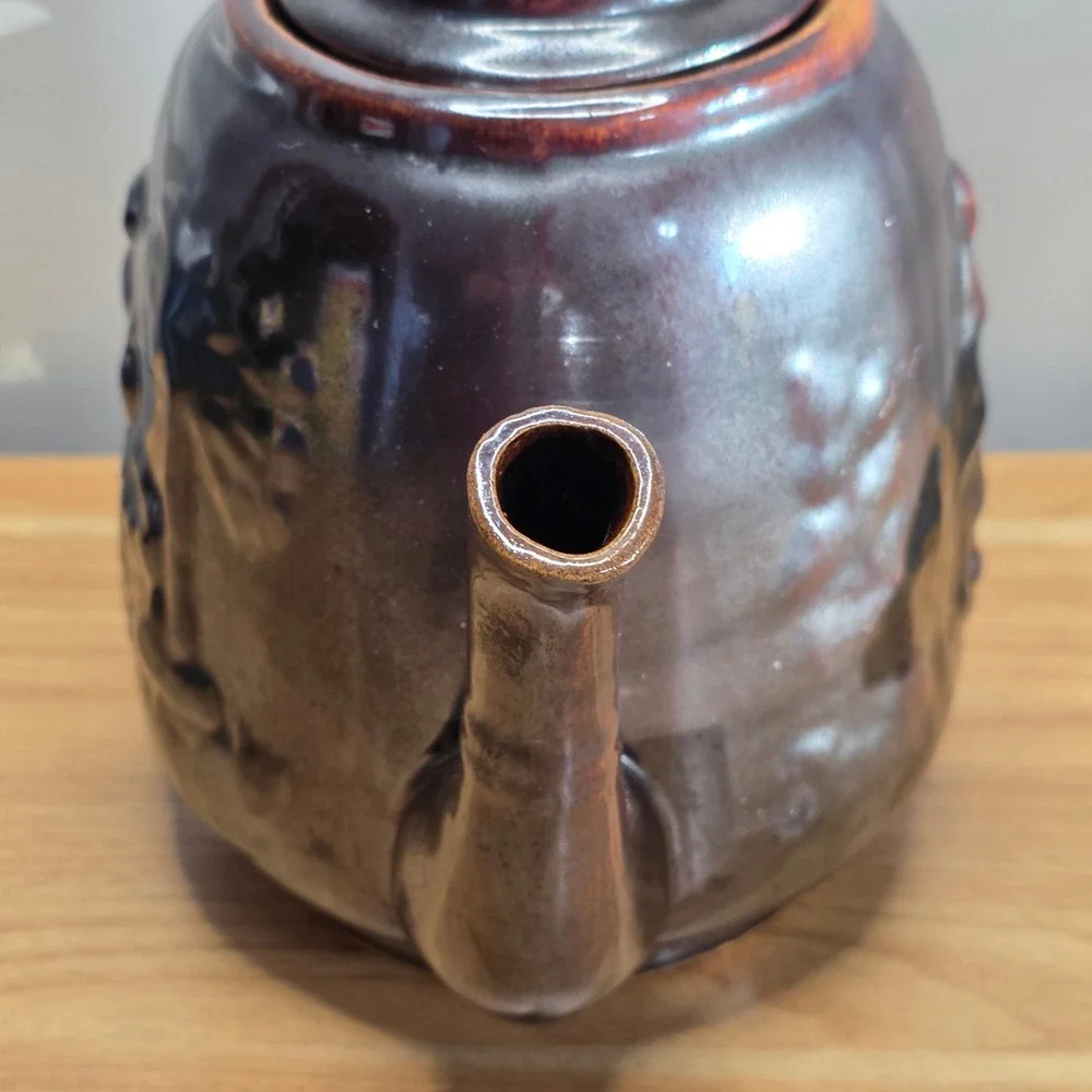Antique Rockingham‎ Pottery Rebekah At The Well Teapot With Lid 10